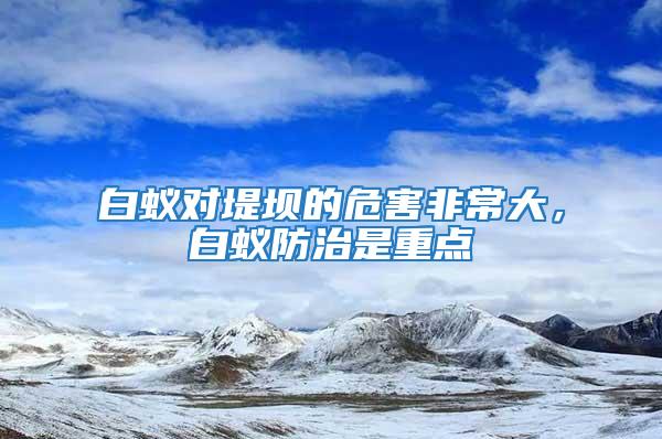白蟻對堤壩的危害非常大，白蟻防治是重點