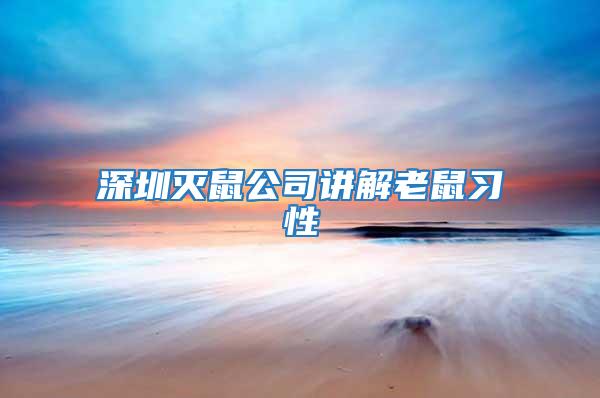 深圳滅鼠公司講解老鼠習性