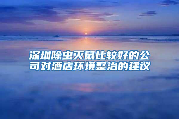 深圳除蟲滅鼠比較好的公司對酒店環境整治的建議