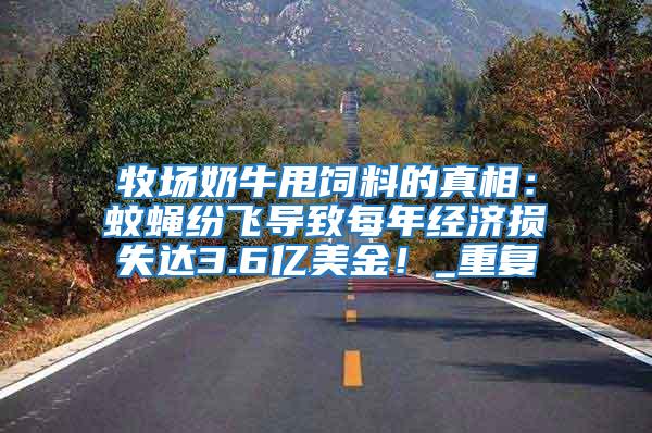 牧場奶牛甩飼料的真相：蚊蠅紛飛導致每年經濟損失達3.6億美金！_重復