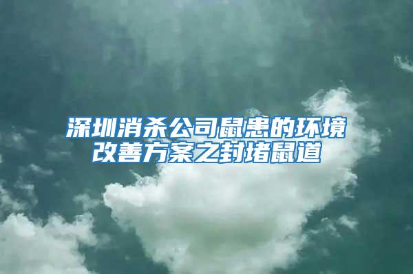 深圳消殺公司鼠患的環境改善方案之封堵鼠道