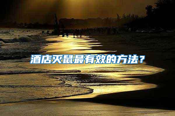 酒店滅鼠最有效的方法？