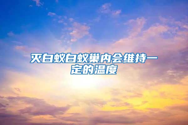 滅白蟻白蟻巢內會維持一定的溫度