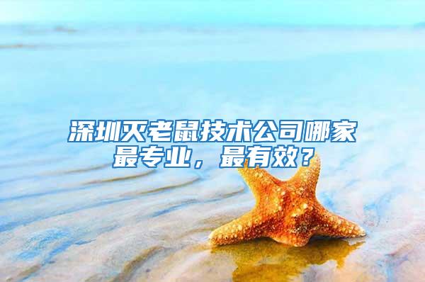 深圳滅老鼠技術(shù)公司哪家最專業(yè)，最有效？