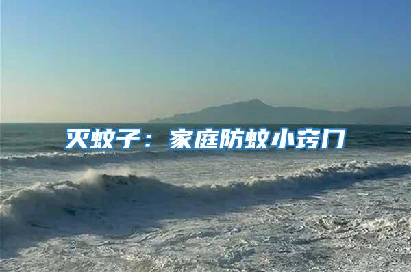 滅蚊子：家庭防蚊小竅門