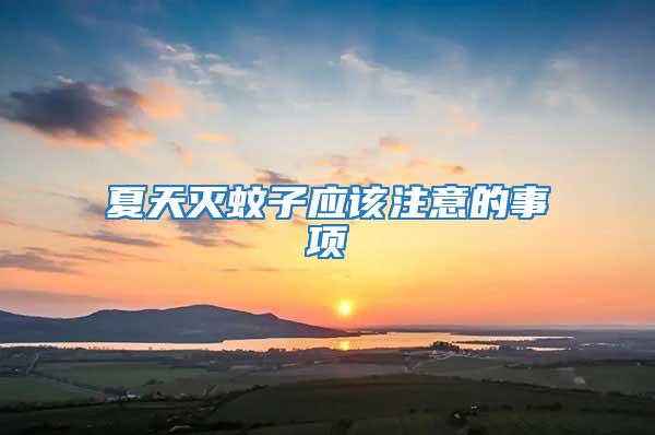夏天滅蚊子應該注意的事項