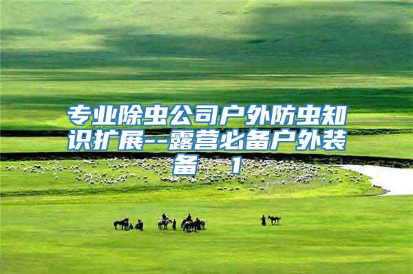專業除蟲公司戶外防蟲知識擴展--露營必備戶外裝備  1