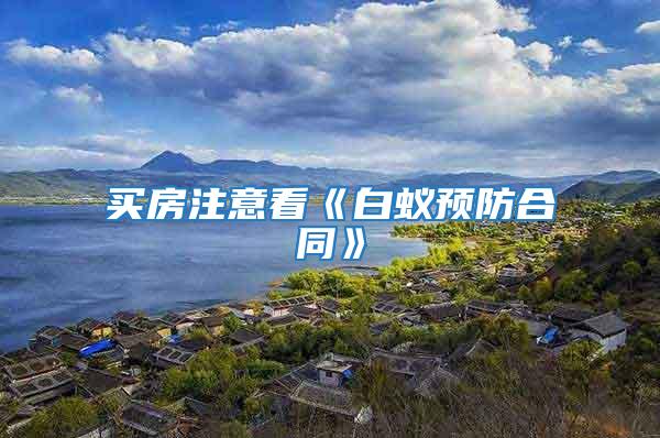 買房注意看《白蟻預防合同》