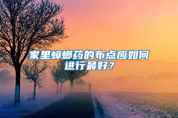 家里蟑螂藥的布點應如何進行最好？