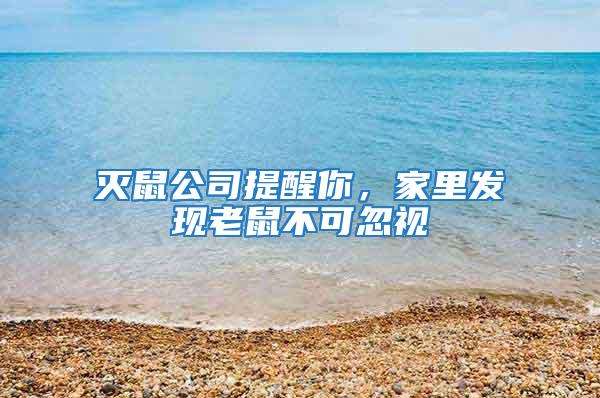 滅鼠公司提醒你，家里發現老鼠不可忽視