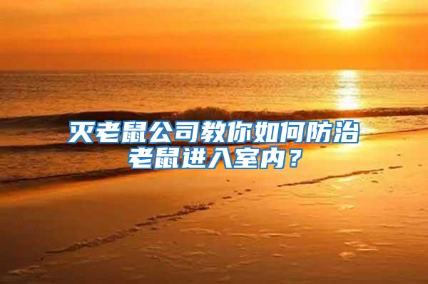 滅老鼠公司教你如何防治老鼠進入室內？
