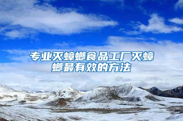專業滅蟑螂食品工廠滅蟑螂最有效的方法