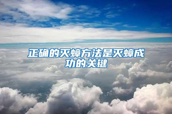 正確的滅蟑方法是滅蟑成功的關鍵