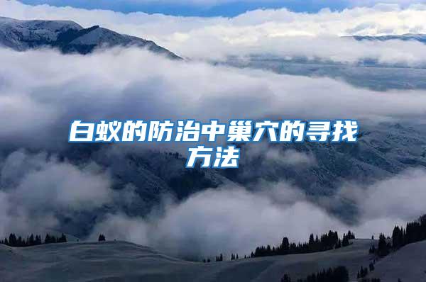 白蟻的防治中巢穴的尋找方法