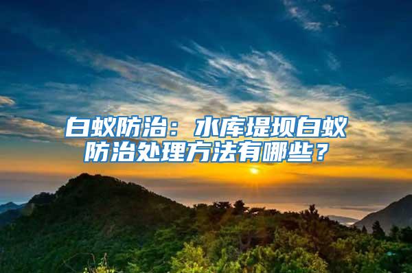 白蟻防治：水庫堤壩白蟻防治處理方法有哪些？