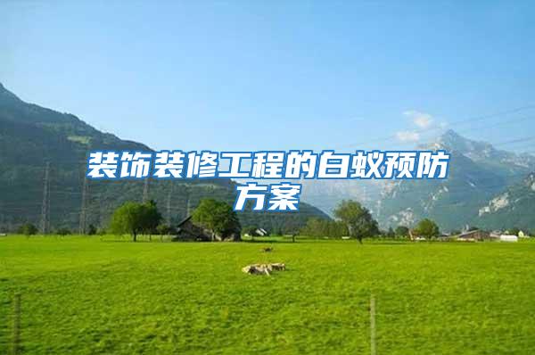 裝飾裝修工程的白蟻預防方案