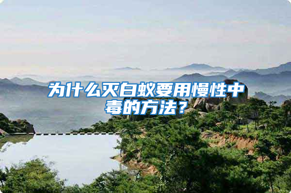 為什么滅白蟻要用慢性中毒的方法？
