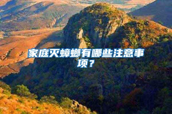家庭滅蟑螂有哪些注意事項？