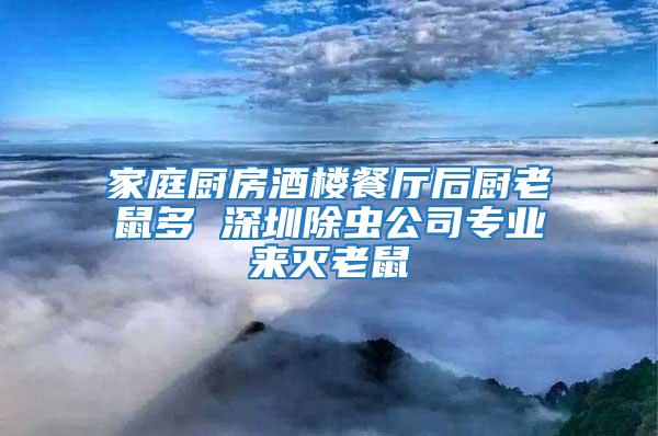 家庭廚房酒樓餐廳后廚老鼠多 深圳除蟲公司專業來滅老鼠