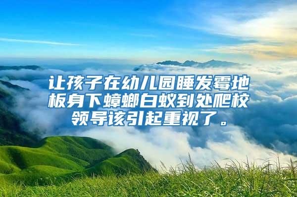 讓孩子在幼兒園睡發霉地板身下蟑螂白蟻到處爬校領導該引起重視了。