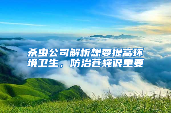殺蟲公司解析想要提高環(huán)境衛(wèi)生，防治蒼蠅很重要