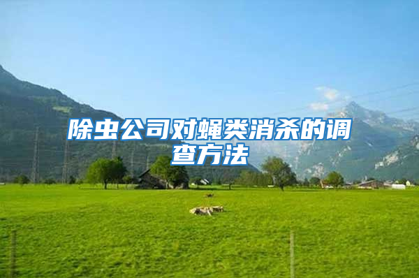 除蟲公司對蠅類消殺的調查方法